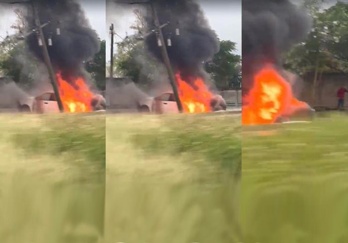 Se incendia camioneta tras chocar en la Villahermosa-Cárdenas