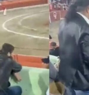 Hombre orina en evento (video)