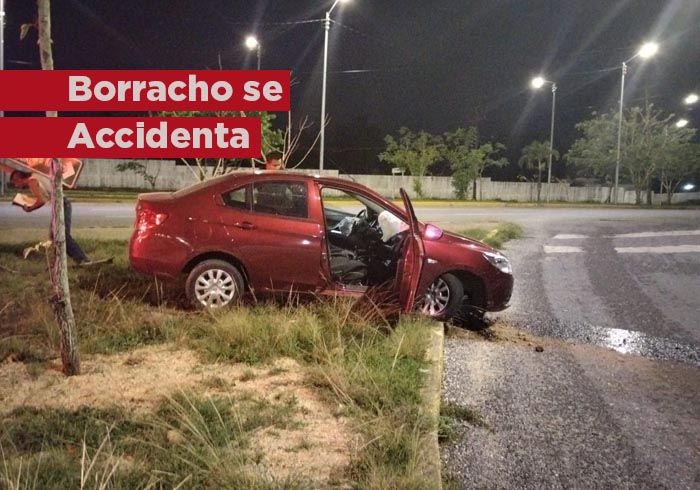 Borracho se accidenta frente al ITESCO