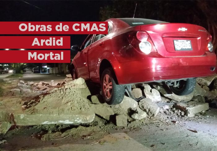 Obra abandonada de CMAS provoca accidente