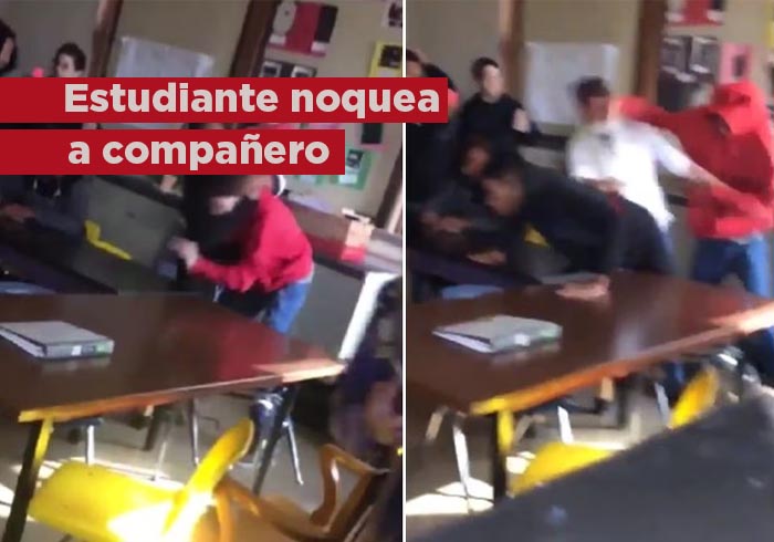 Video: Estudiante defiende a profesora golpeada