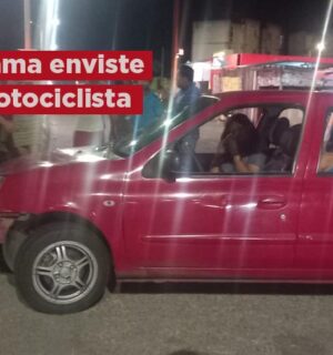 Dama al volante atropelló a motociclista