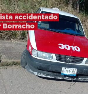 Taxista ebrio provocó accidente