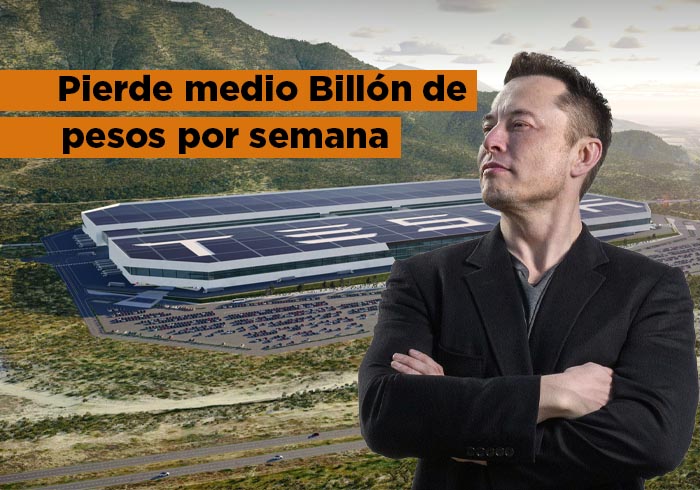 Tesla pierde medio billón de pesos por semana