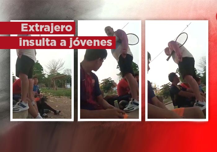 VIDEO: Extranjero insulta a jóvenes en parque público en QRoo