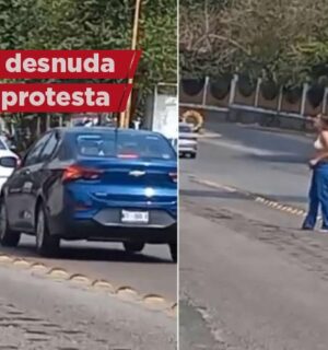 VIDEO: Mujer se desnuda en vía pública de Tabasco como protesta