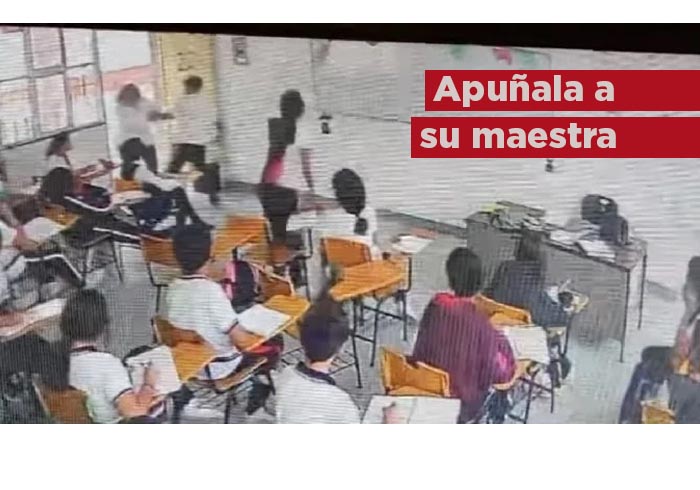 VIDEO: En plena clase un alumno apuñala a su maestra