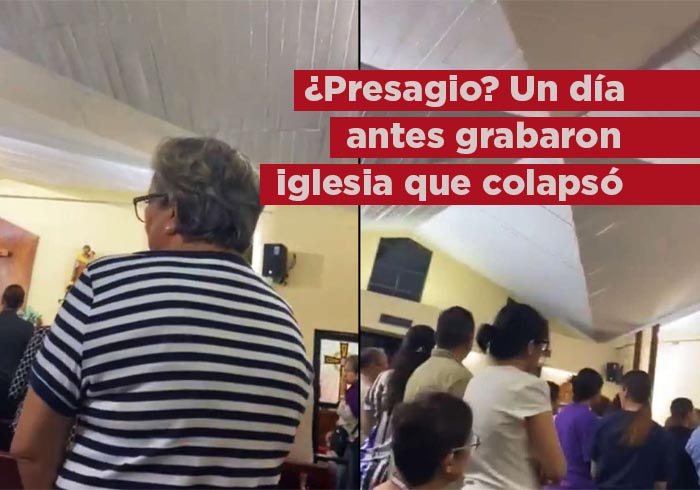 VIDEO: ¿Presagio? Joven grabó el techo de la iglesia un día antes que se derrumbara