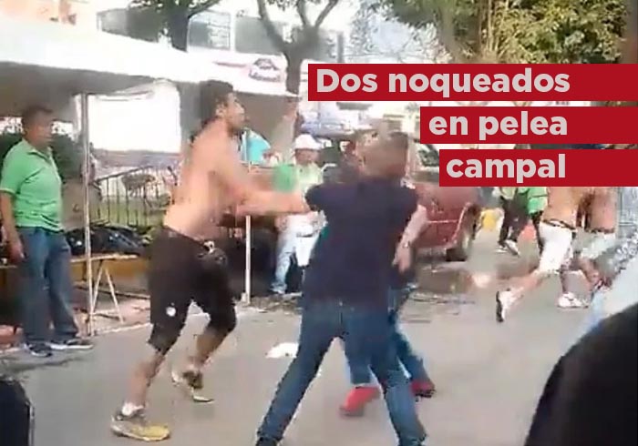 Video: Se desata pelea campal en un tianguis de Puebla; dos quedan noqueados