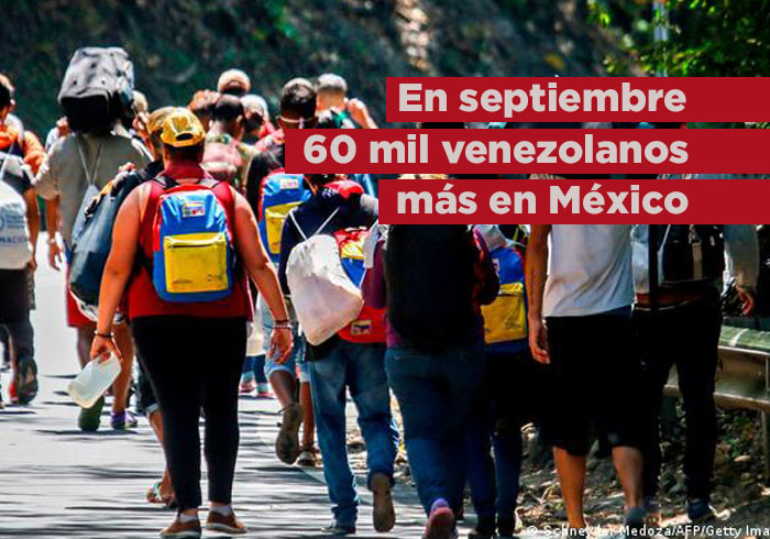 Unos 60 mil migrantes de Venezuela llegaron a México en septiembre