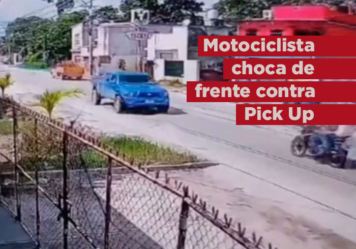 VIDEO: Motociclista en sentido contrario se impacta de frente y muere en Tabasco