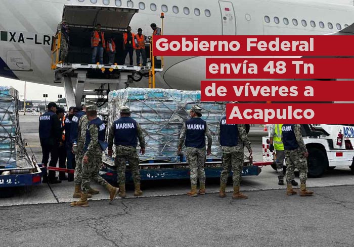 El Gobierno de México envía 48 toneladas de víveres en avión a Acapulco