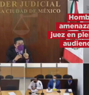 VIDEO: Hombre acusado de violencia familiar amenaza y agrede a un juez en plena audiencia