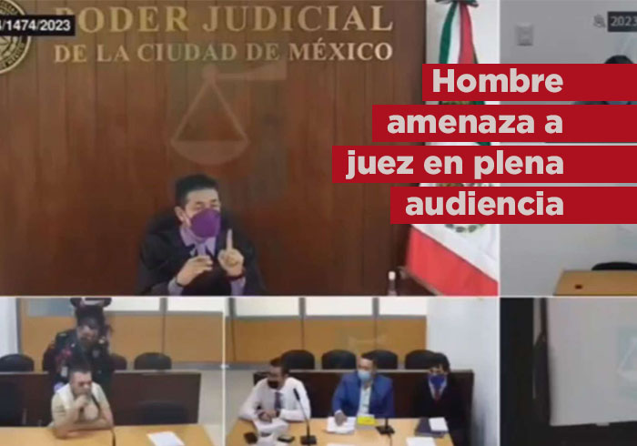 VIDEO: Hombre acusado de violencia familiar amenaza y agrede a un juez en plena audiencia