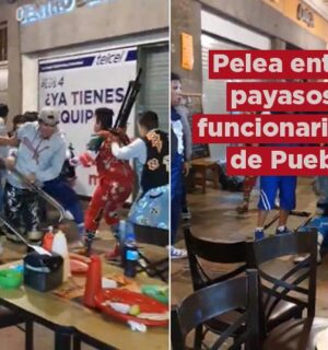 VIDEO: Captan riña Payasos VS funcionarios de Puebla