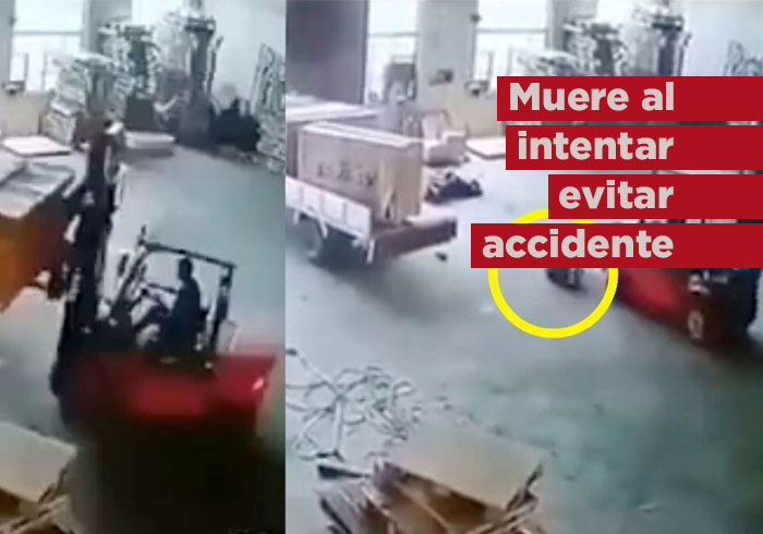 ¡Imágenes fuertes! Empleado muere al intentar evitar un accidente laboral