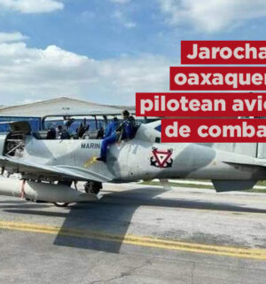 Jarocha y oaxaqueña pilotean avión de combate de la Marina