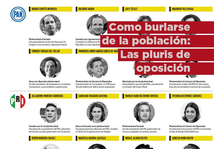 Como burlarse de la población: las plurinominales de oposición