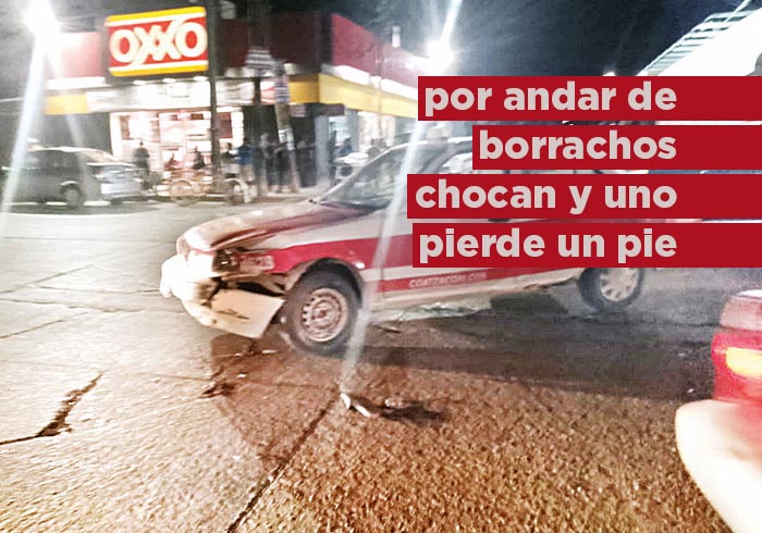 Por andar de borrachos en moto chocan y uno pierde el píe