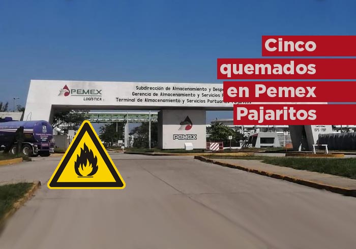 Cinco trabajadores quemados en PEMEX