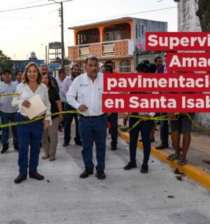 Supervisa Amado Cruz pavimentación en la colonia Santa Isabel