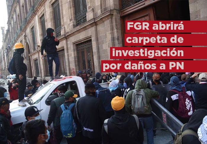 FGR abre carpeta de investigación por daños en Palacio Nacional