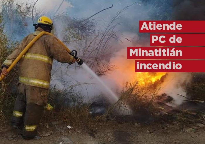 Atiende PC de Minatitlán Incendio de Pastizal