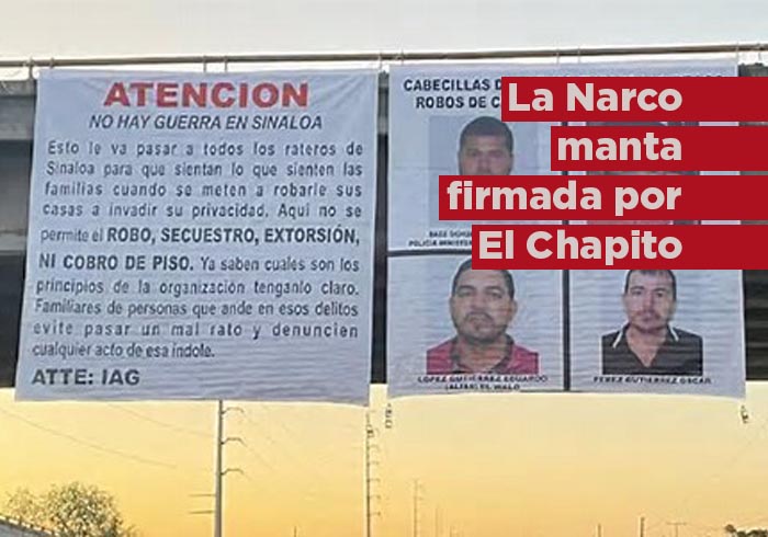 Narcomanta firmada por »El Chapito»