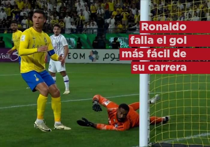 VIDEO: Cristiano Ronaldo falla el gol más fácil de su carrera