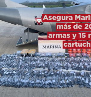 Marina asegura más de 200 armas y casi 15 mil cartuchos en Veracruz