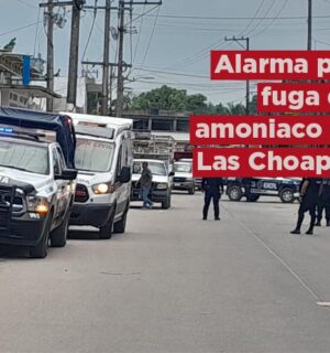 Alarma por fuga de amoniaco en hielera de Las Choapas