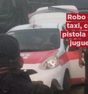 Detenidos por robo de taxi con arma 9mm de juguete