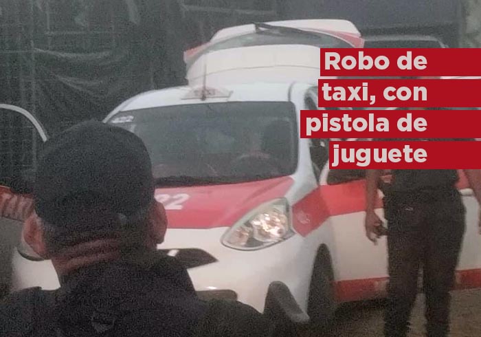 Detenidos por robo de taxi con arma 9mm de juguete