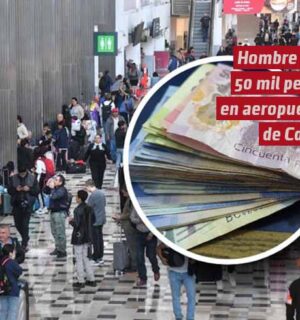 Hombre ‘tira’ 50 mil pesos en el aeropuerto de CdMx