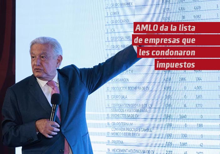 AMLO revela la lista de empresas a las que se condonaron impuestos de 2007 a 2018