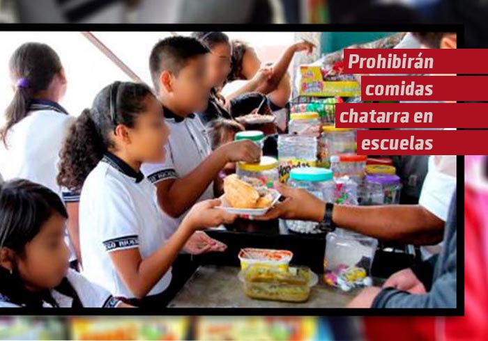 Prohibirán la venta de quesadillas, galletas, jugos y otra comida chatarra en escuelas