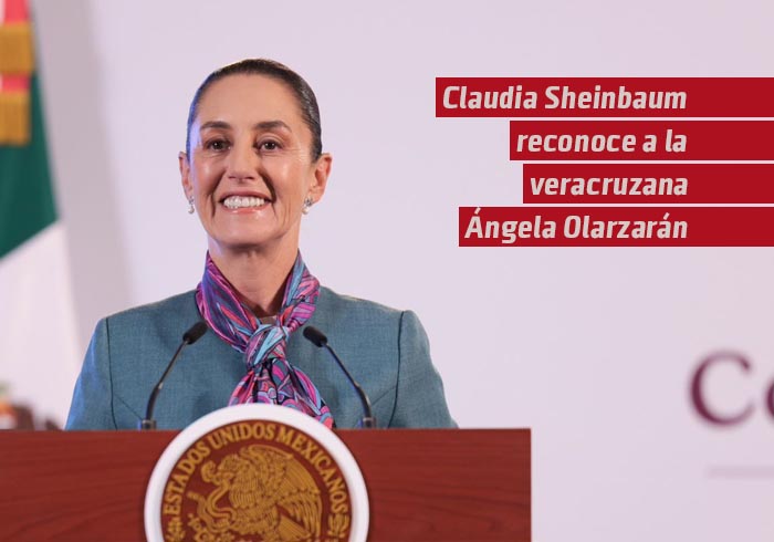 Claudia Sheinbaum reconoce a la veracruzana Ángela Olarzarán