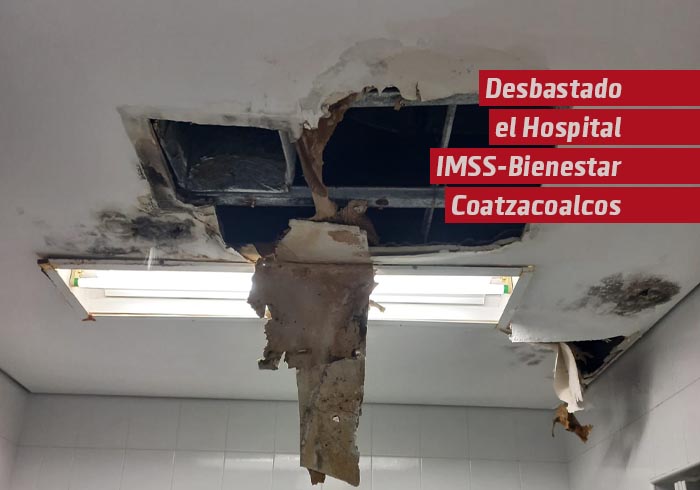 Intensas lluvias causan estragos en el Hospital IMSS-Bienestar de Coatzacoalcos