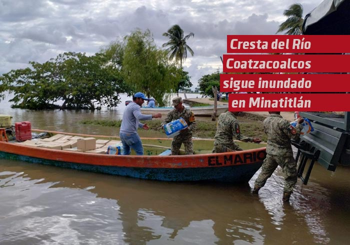 Cresta del Río Coatzacoalcos sigue inundando Minatitlán