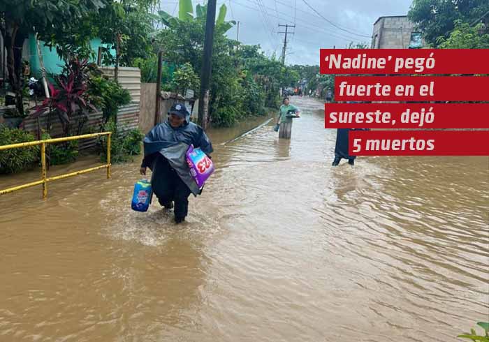 «Nadine» pegó fuerte en el sureste, dejó 5 muertos