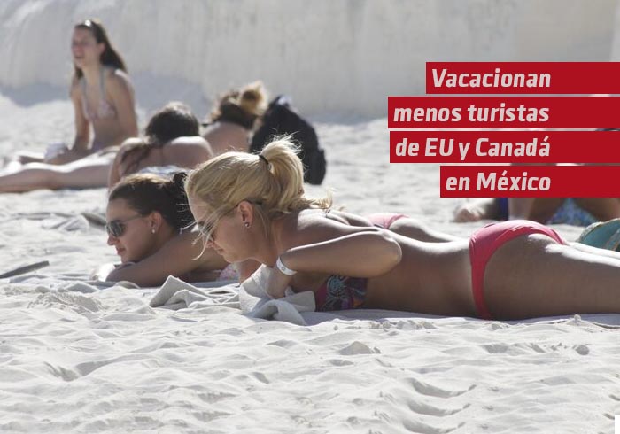 Vacacionan en México menos turistas de EU y Canadá