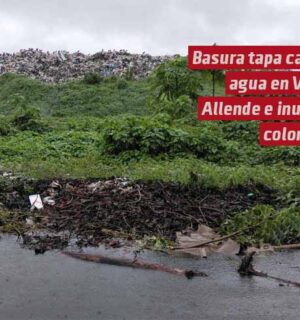 Basura tapa canal de agua en Villa Allende e inunda colonias