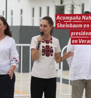 Acompaña Rocío Nahle a Claudia Sheinbaum a gira presidencial en Veracruz