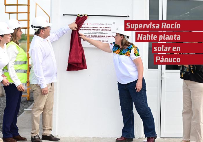 Supervisa gobernadora Rocío Nahle García planta solar de Pánuco