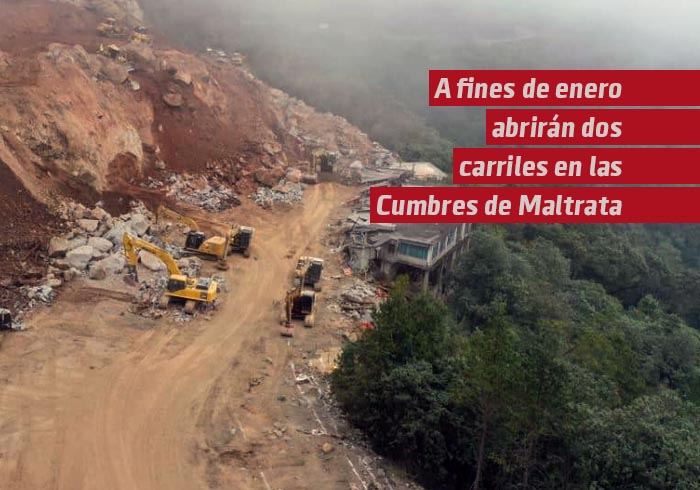 Para fines de enero los dos carriles provisionales en Cumbres de Maltrata