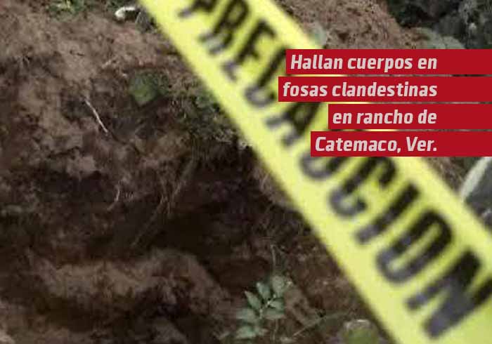 Hallan varios cuerpos en fosas clandestinas ubicadas en un rancho de Catemaco