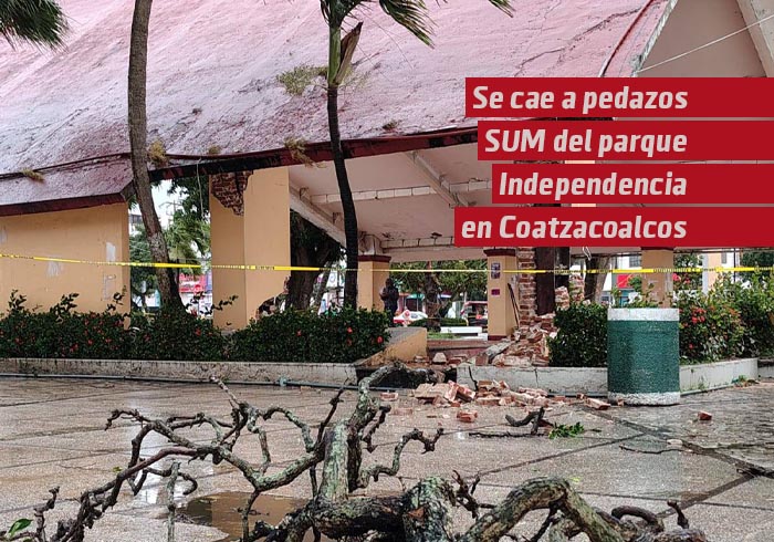 Se cae a pedazos Salón de Usos Múltiples del Parque Independencia