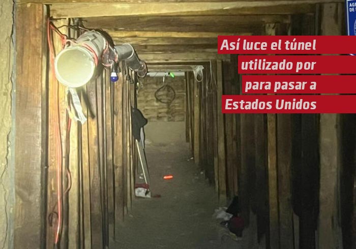 Así luce túnel por el que migrantes atraviesan muro fronterizo de Ciudad Juárez a EU