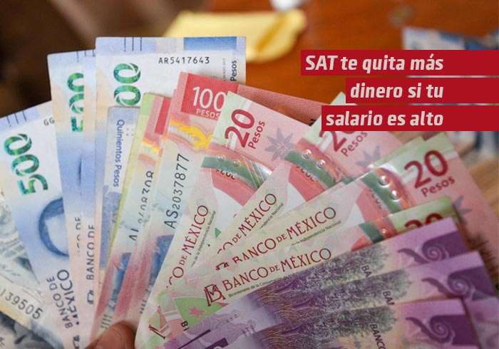 SAT te quita más dinero si tu salario es alto