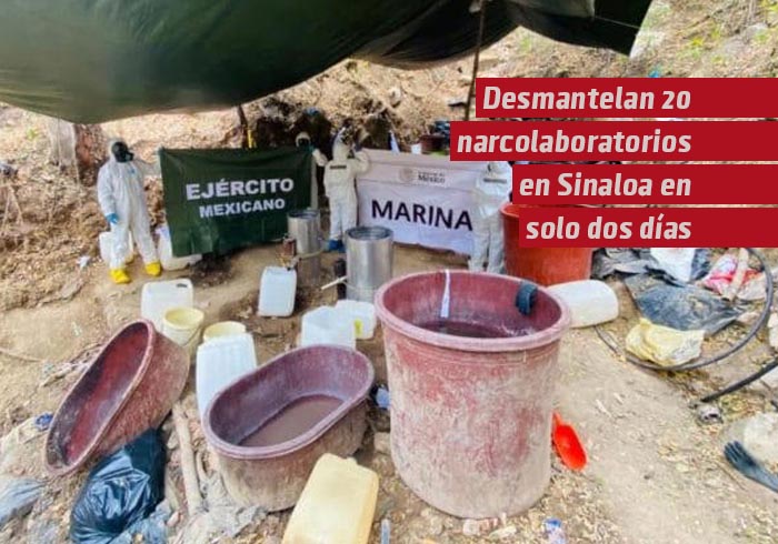 Desmantelan 20 narco laboratorios en Sinaloa en solo dos días